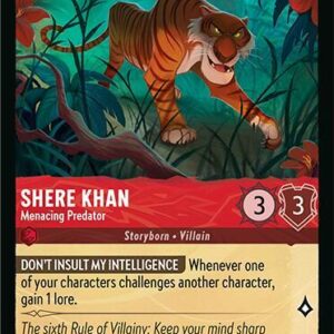 DISNEY LORCANA SINGLE CARDS: FABLED #363: Shere Khan – Menacing Predator (Rare 104/204: NM)