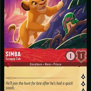 DISNEY LORCANA SINGLE CARDS: FABLED #367: Simba – Scrappy Cub (Rare 105/204: NM)
