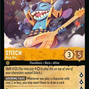 DISNEY LORCANA SINGLE CARDS: FABLED #383: Stitch – Rock Star (Super Rare 3/204: NM) DISNEY LORCANA SINGLE CARDS: FABLED #383: Stitch – Rock Star (Super Rare 3/204: NM)