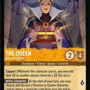 DISNEY LORCANA SINGLE CARDS: FABLED #396: The Queen – Conceited Ruler (Rare 1/204: NM)