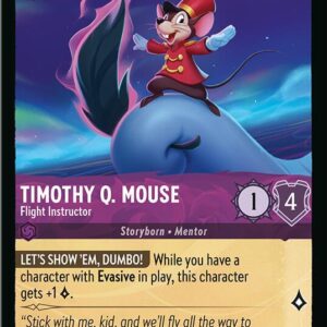 DISNEY LORCANA SINGLE CARDS: FABLED #410: Timothy Q. Mouse – Flight Instructor (Common Foil 47/204: NM DISNEY LORCANA SINGLE CARDS: FABLED #410: Timothy Q. Mouse – Flight Instructor (Common Foil 47/204: NM