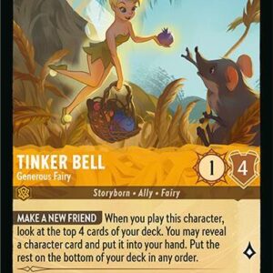 DISNEY LORCANA SINGLE CARDS: FABLED #411: Tinker Bell – Generous Fairy (Uncommon 12/204: NM) DISNEY LORCANA SINGLE CARDS: FABLED #411: Tinker Bell – Generous Fairy (Uncommon 12/204: NM)