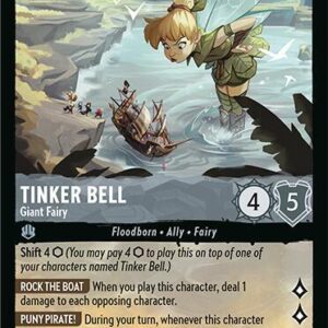 DISNEY LORCANA SINGLE CARDS: FABLED #413: Tinker Bell – Giant Fairy (Super Rare 188/204: NM) DISNEY LORCANA SINGLE CARDS: FABLED #413: Tinker Bell – Giant Fairy (Super Rare 188/204: NM)