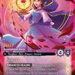 DISNEY LORCANA SINGLE CARDS: FABLED #49: Belle – Accomplished Mystic (Enchanted Holofoil 226/204: NM)