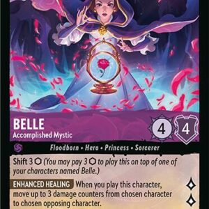 DISNEY LORCANA SINGLE CARDS: FABLED #50: Belle – Accomplished Mystic (Super Rare 40/204: NM)