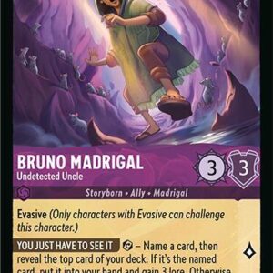 DISNEY LORCANA SINGLE CARDS: FABLED #61: Bruno Madrigal – Undetected Uncle (Super Rare Foil 0/204: NM