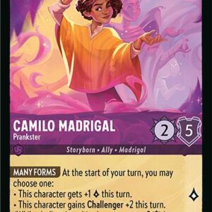 DISNEY LORCANA SINGLE CARDS: FABLED #64: Camilo Madrigal – Prankster (Uncommon 52/204: NM)