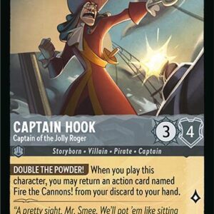 DISNEY LORCANA SINGLE CARDS: FABLED #66: Captain Hook – Captain of the Jolly Roger (Rare 190/204: NM) DISNEY LORCANA SINGLE CARDS: FABLED #66: Captain Hook – Captain of the Jolly Roger (Rare 190/204: NM)