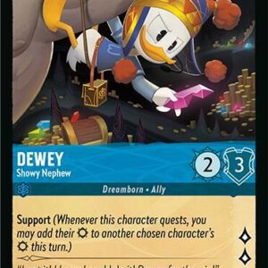 DISNEY LORCANA SINGLE CARDS: FABLED #93: Dewey – Showy Nephew (Uncommon Foil 139/204: NM)