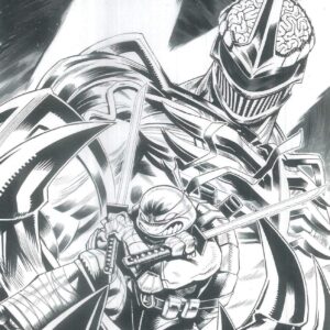 POWER RANGERS/TEENAGE MUTANT NINJA TURTLES III #3: Alessio Zonno B&W virgin RI cover E