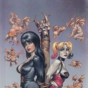 HARLEY QUINN X ELVIRA #2: Joseph Michael Linsner virgin RI cover Q