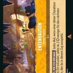 DISNEY LORCANA SINGLE CARDS: WHISPERS IN THE WELL #105: Duckburg – Funsos Funzone (Rare foil 34/204: NM)