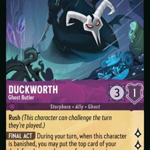 DISNEY LORCANA SINGLE CARDS: WHISPERS IN THE WELL #106: Duckworth – Ghost Butler (Uncommon 47/204: NM)