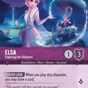 DISNEY LORCANA SINGLE CARDS: WHISPERS IN THE WELL #113: Elsa – Exploring the Unknown (Epic 208/204: NM)