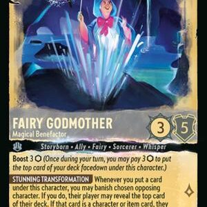 DISNEY LORCANA SINGLE CARDS: WHISPERS IN THE WELL #119: Fairy Godmother – Magical Benefactor (Super Rare 192/204: NM
