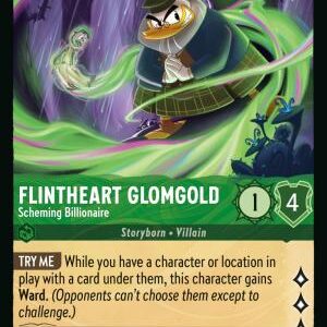 DISNEY LORCANA SINGLE CARDS: WHISPERS IN THE WELL #129: Flintheart Glomgold – Scheming Billionaire (Uncommon 76/204: