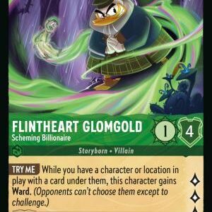 DISNEY LORCANA SINGLE CARDS: WHISPERS IN THE WELL #130: Flintheart Glomgold – Scheming Billionaire (Uncommon foil 76