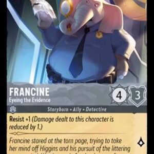 DISNEY LORCANA SINGLE CARDS: WHISPERS IN THE WELL #138: Francine – Eyeing the Evidence (Common foil 176/204: NM) DISNEY LORCANA SINGLE CARDS: WHISPERS IN THE WELL #138: Francine – Eyeing the Evidence (Common foil 176/204: NM)