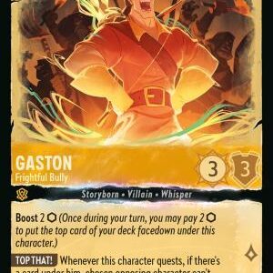DISNEY LORCANA SINGLE CARDS: WHISPERS IN THE WELL #141: Gaston – Frightful Bully (Uncommon foil 2/204: NM)