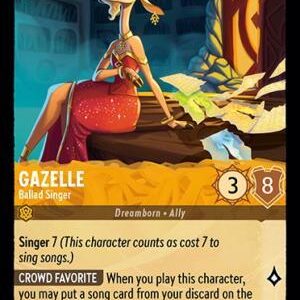 DISNEY LORCANA SINGLE CARDS: WHISPERS IN THE WELL #143: Gazelle – Ballad Singer (Rare foil 25/204: NM)
