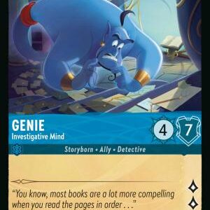 DISNEY LORCANA SINGLE CARDS: WHISPERS IN THE WELL #144: Genie – Investigative Mind (Common 146/204: NM) DISNEY LORCANA SINGLE CARDS: WHISPERS IN THE WELL #144: Genie – Investigative Mind (Common 146/204: NM)