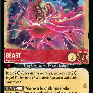DISNEY LORCANA SINGLE CARDS: WHISPERS IN THE WELL #24: Beast – Aggressive Lord (Uncommon 113/204: NM)