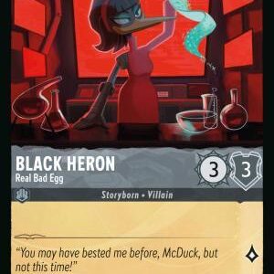 DISNEY LORCANA SINGLE CARDS: WHISPERS IN THE WELL #33: Black Heron – Real Bad Egg (Uncommon foil 182/204: NM) DISNEY LORCANA SINGLE CARDS: WHISPERS IN THE WELL #33: Black Heron – Real Bad Egg (Uncommon foil 182/204: NM)
