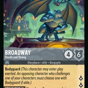 DISNEY LORCANA SINGLE CARDS: WHISPERS IN THE WELL #36: Broadway – Sturdy and Strong (Uncommon 190/204: NM) DISNEY LORCANA SINGLE CARDS: WHISPERS IN THE WELL #36: Broadway – Sturdy and Strong (Uncommon 190/204: NM)
