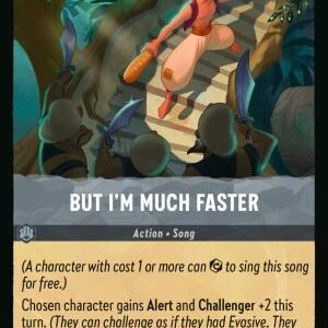 DISNEY LORCANA SINGLE CARDS: WHISPERS IN THE WELL #45: But I’m Much Faster (Common foil 195/204: NM) DISNEY LORCANA SINGLE CARDS: WHISPERS IN THE WELL #45: But I’m Much Faster (Common foil 195/204: NM)