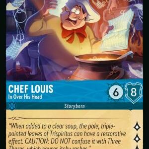 DISNEY LORCANA SINGLE CARDS: WHISPERS IN THE WELL #55: Chef Louis – In Over His Head (Uncommon 140/204: NM) DISNEY LORCANA SINGLE CARDS: WHISPERS IN THE WELL #55: Chef Louis – In Over His Head (Uncommon 140/204: NM)