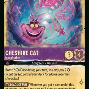 DISNEY LORCANA SINGLE CARDS: WHISPERS IN THE WELL #57: Cheshire Cat – Inexplicable (Super Rare 60/204: NM)