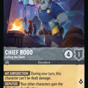 DISNEY LORCANA SINGLE CARDS: WHISPERS IN THE WELL #59: Chief Bogo – Calling the Shots (Rare 185/204: NM) DISNEY LORCANA SINGLE CARDS: WHISPERS IN THE WELL #59: Chief Bogo – Calling the Shots (Rare 185/204: NM)