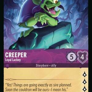 DISNEY LORCANA SINGLE CARDS: WHISPERS IN THE WELL #70: Creeper – Loyal Lackey (Rare 50/204: NM)