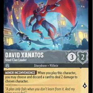 DISNEY LORCANA SINGLE CARDS: WHISPERS IN THE WELL #84: David Xanatos – Steel Clan Leader (Uncommon foil 184/204: NM
