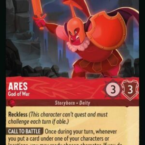DISNEY LORCANA SINGLE CARDS: WHISPERS IN THE WELL #9: Ares – God of War (Uncommon foil 104/204: NM)