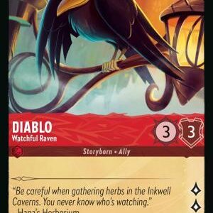 DISNEY LORCANA SINGLE CARDS: WHISPERS IN THE WELL #97: Diablo – Watchful Raven (Rare foil 103/204: NM) DISNEY LORCANA SINGLE CARDS: WHISPERS IN THE WELL #97: Diablo – Watchful Raven (Rare foil 103/204: NM)
