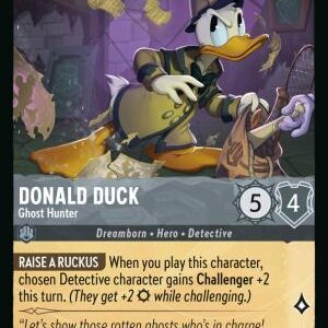 DISNEY LORCANA SINGLE CARDS: WHISPERS IN THE WELL #98: Donald Duck – Ghost Hunter (Common 172/204: NM)