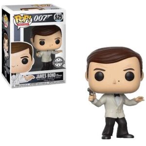 POP MOVIES VINYL FIGURES #525: Roger Moore James Bond White Tux in box Octopussy NM