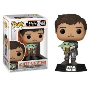 POP STAR WARS VINYL FIGURE #461: The Mandalorian (Unmasked) with Grogu: The Mandalorian