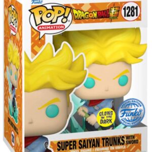 POP ANIMATION VINYL FIGURE #1281: Dragonball: Super Saiyan Trunks w/Sword Glow Spec Ed box NM