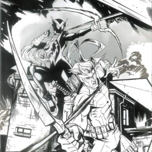 INFERNO GIRL RED BOOK TWO #1: Daniel Bayliss B&W virgin Youngblood Team Up cover E