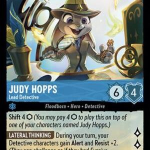 DISNEY LORCANA SINGLE CARDS: WHISPERS IN THE WELL #217: Judy Hopps – Lead Detective (Rare 150/204: NM)