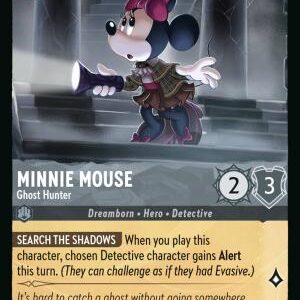 DISNEY LORCANA SINGLE CARDS: WHISPERS IN THE WELL #274: Minnie Mouse – Ghost Hunter (Common 181/204: NM)