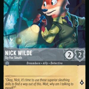 DISNEY LORCANA SINGLE CARDS: WHISPERS IN THE WELL #302: Nick Wilde – Sly Fox Sleuth (Common 178/204: NM)