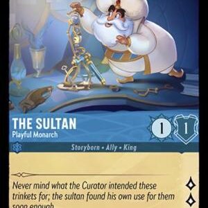 DISNEY LORCANA SINGLE CARDS: WHISPERS IN THE WELL #410: The Sultan – Playful Monarch (Rare foil 151/204: NM)